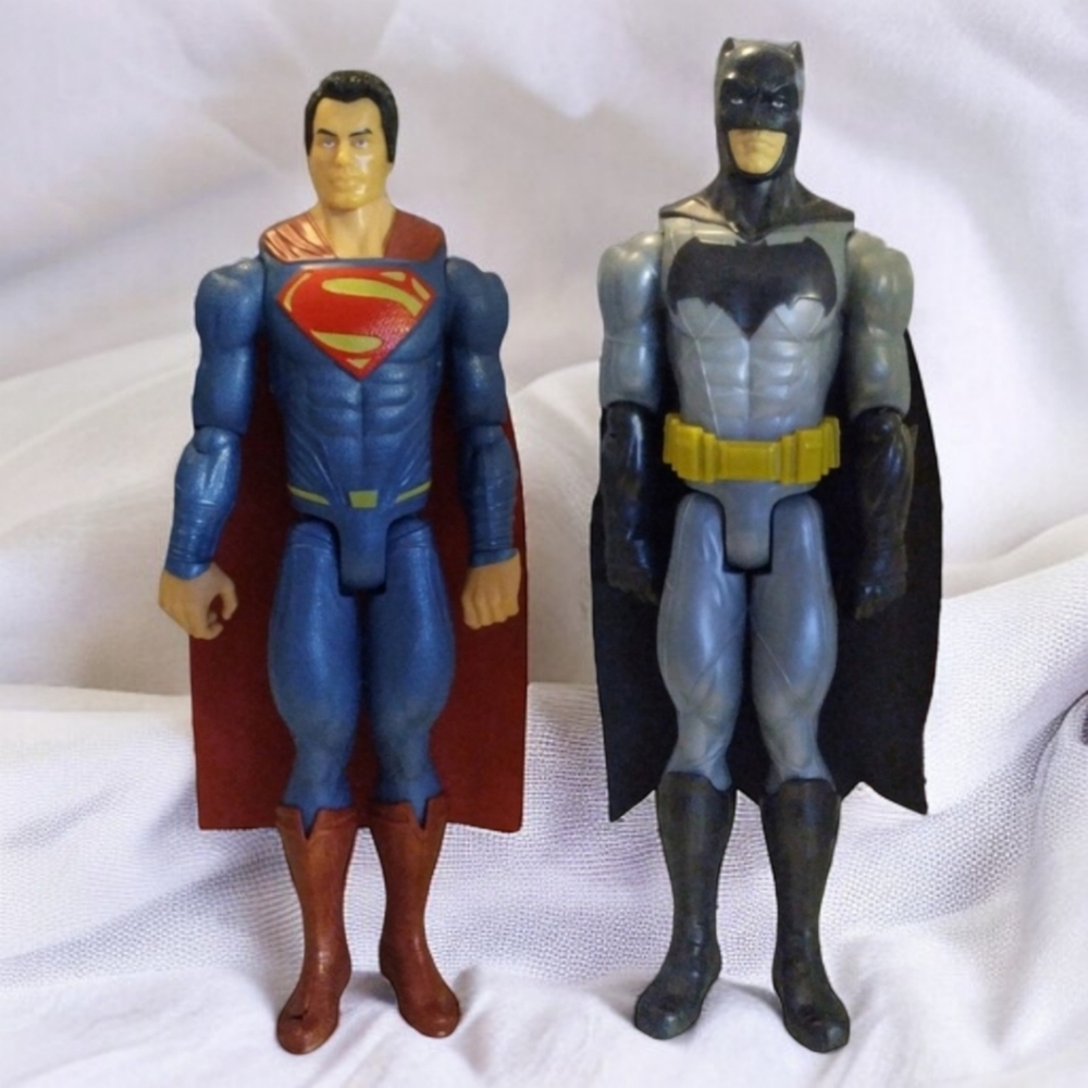 DC COMICS POSEABLE Batman & Superman Action Figure 12"